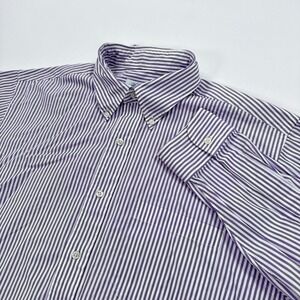 Brooks Brothers Mens Shirt 16 35 Purple Stripe Button Down Preppy Classic Work